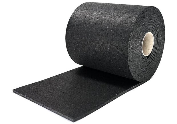 Rubbergranulaat op de rol