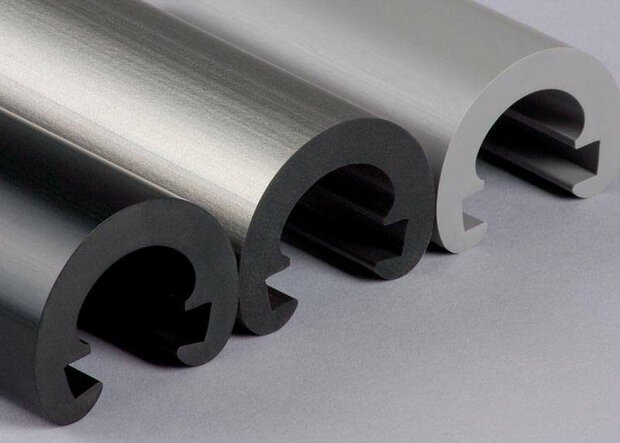 PVC Trapleuningovertrek rond R55-019 grijs-aluminium