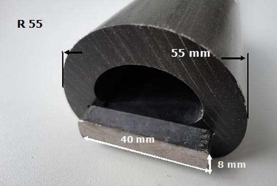 PVC Trapleuningovertrek rond R55-019 grijs-aluminium