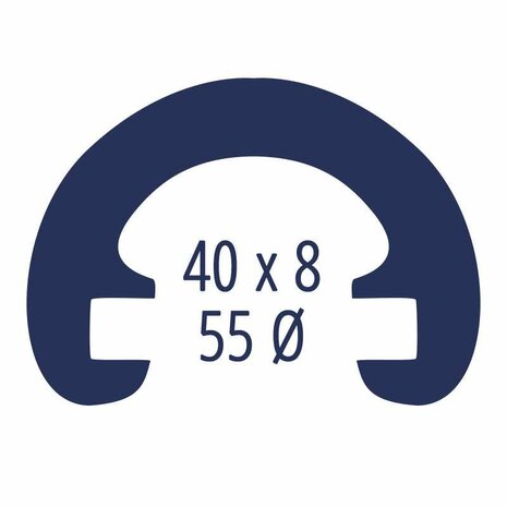 PVC Trapleuningovertrek rond R55-019 grijs-aluminium