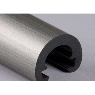 PVC Trapleuningovertrek rond R55-019 grijs-aluminium
