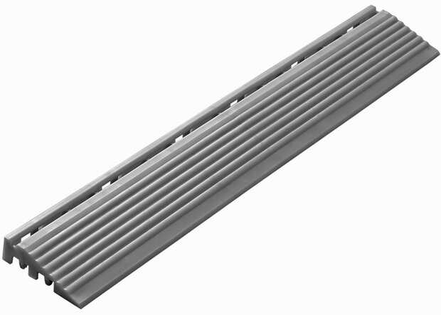 Afwerkrand recht voor 18 mm PP kliktegels grijs-alu