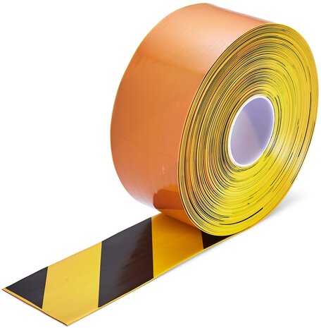 Vloermarkeringstape extra dun Thinstripe 100 mm geel-zwart