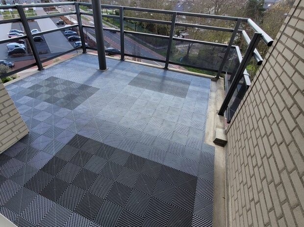 BoDeck Standard Balkonvloertegel &ndash; Open Drainage Kliktegel (PP)| Groen