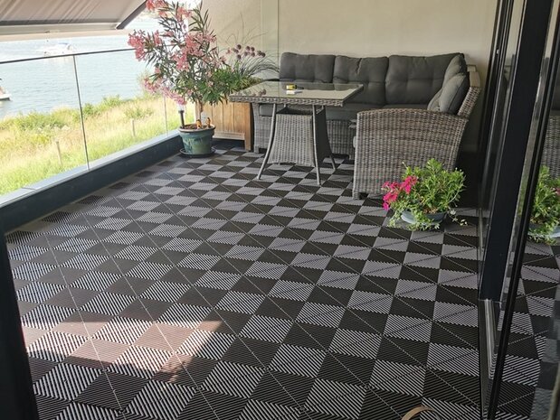 BoDeck Standard Balkonvloertegel &ndash; Open Drainage Kliktegel (PP)| Groen