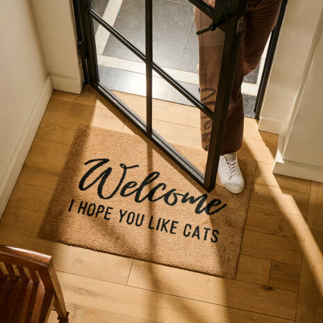 ColorStar- I Hope you like cats- binnendeurmat-kameel-60x85 cm