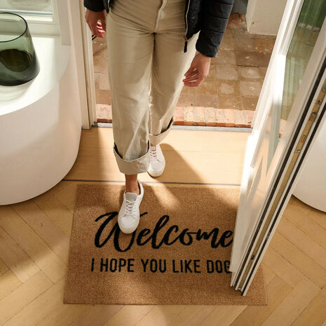ColorStar- I Hope you like dogs- binnendeurmat-kameel-85x115cm