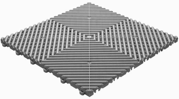 BoDeck balkonvloeren 18 mm &ndash; open kliktegels-afgerond | Grijs