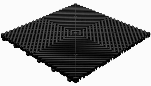 BoDeck balkonvloeren 18 mm &ndash; open kliktegels-afgerond | Zwart