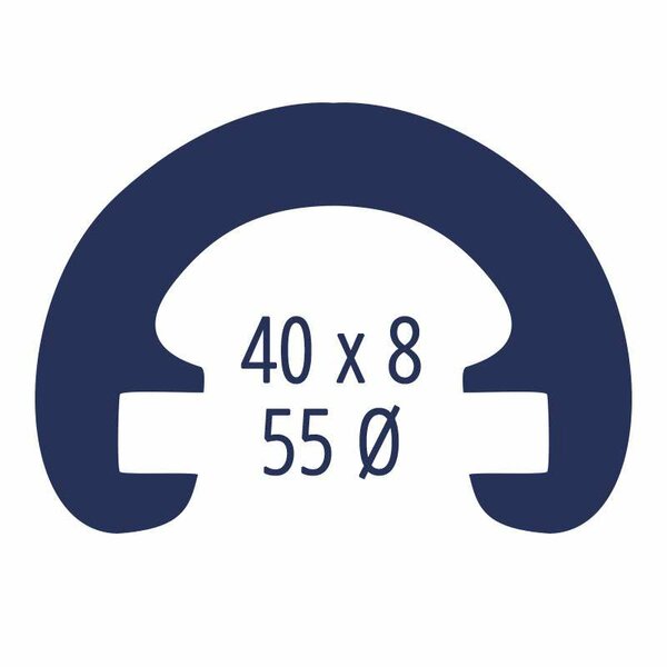 PVC Trapleuningovertrek rond R55-001 zwart