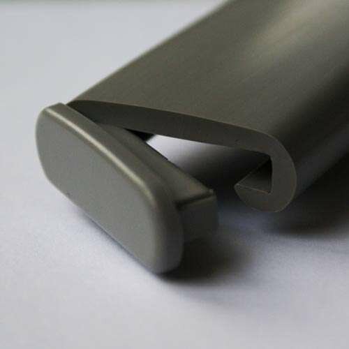 Eindkap PVC Trapleuningprofiel F408-019 grijs-aluminium