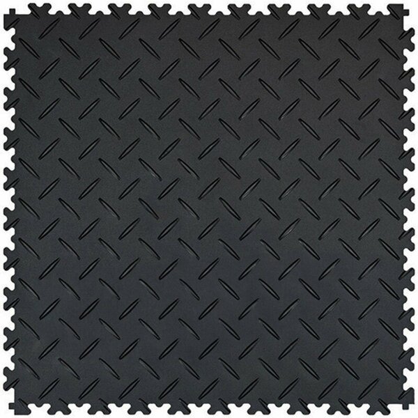 BoRecyta PVC Kliktegel Garagevloer 7 mm &ndash;traanplaat-zwart