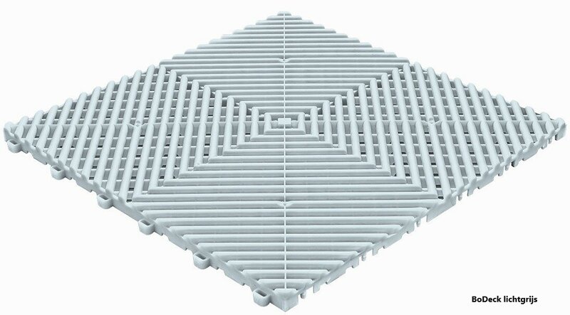 BoDeck garagevloeren 18 mm&ndash;lichtgrijs-open kliktegels 