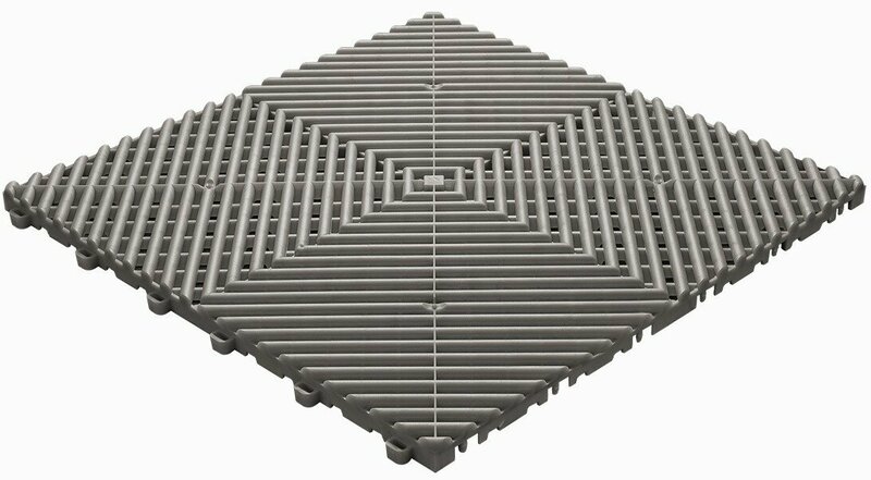 BoDeck garagevloeren 18 mm&ndash;grijsbruin-open kliktegels 