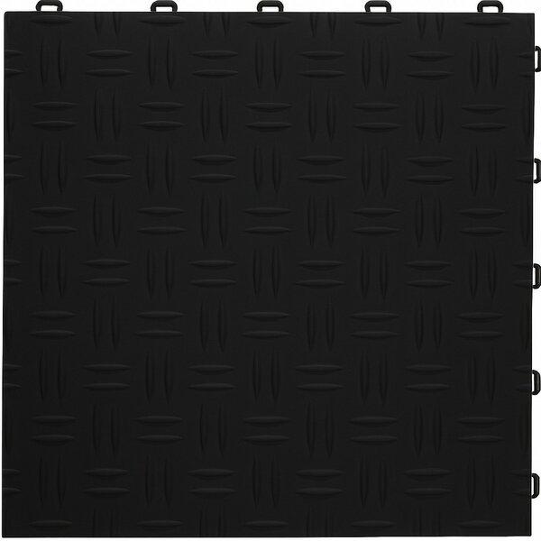 BoDiamond-Garagetegels-18 mm&ndash;zwart-traanplaatmotief 