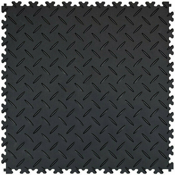 BoSepta PVC Kliktegel Garagevloer&ndash;7mm-zwart-traanplaat 