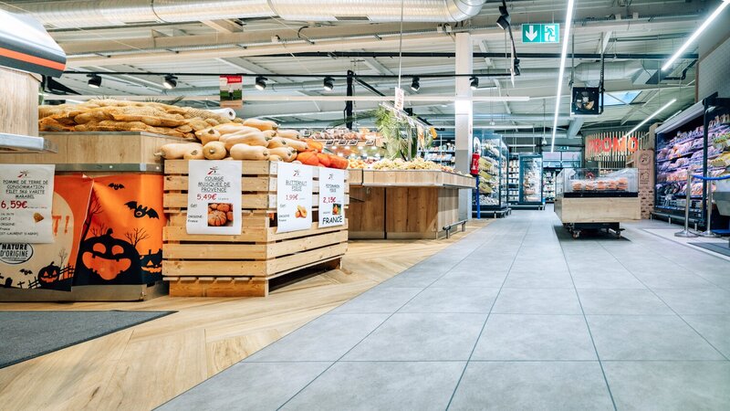BoTiendra PVC design kliktegel supermarktvloer