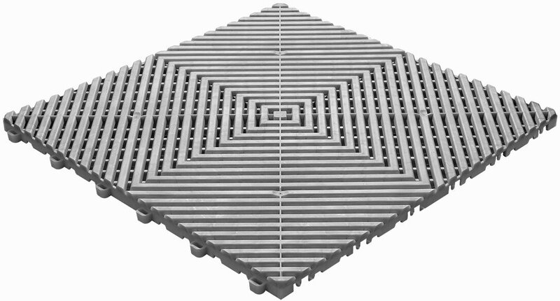 BoGrid balkontegels 18 mm&ndash;open kliktegels-vlak | Wit-Alu