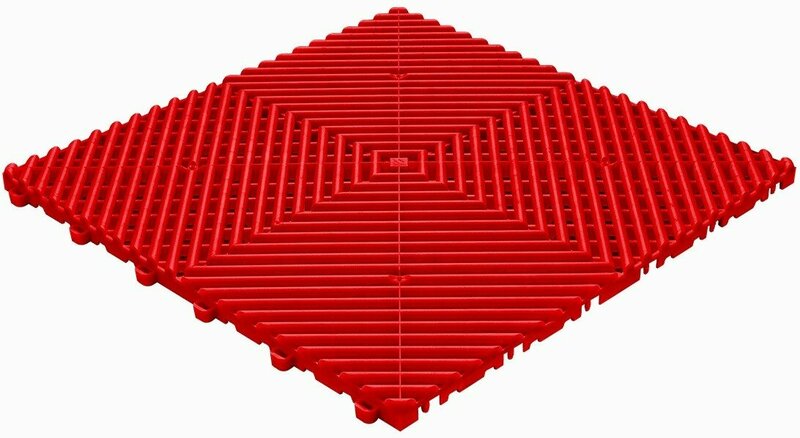 BoDeck balkonvloeren 18 mm &ndash; open kliktegels-afgerond | Rood