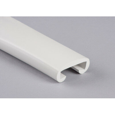 PVC Trapleuningprofiel voor vlakke leuning F308-008 signaalwit PVC Trapleuningprofiel voor vlakke leuning F308-008 signaalwit