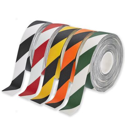 PermaRoute Vloermarkeringstape 75 mm Gestreept PermaRoute Vloermarkeringstape 75 mm Gestreept