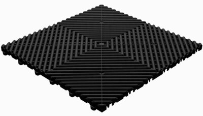 BoDeck Standard Balkonvloertegel – Open Drainage Kliktegel (PP)|Zwart