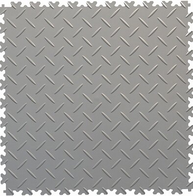 BoRecyta PVC Kliktegel Garagevloer 7 mm-traanplaat– grijs-Recycling PVC & Voordelig